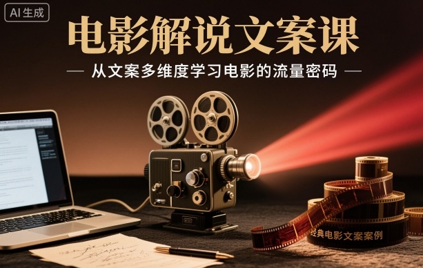电影解说文案课，从文案多维度学习电影的流量密码-鼎誉项目网