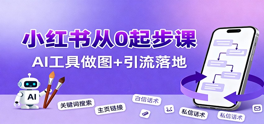 小红书引流从0起步,养号、内容发布、运营、AI工具做图,引流落地-鼎誉项目网