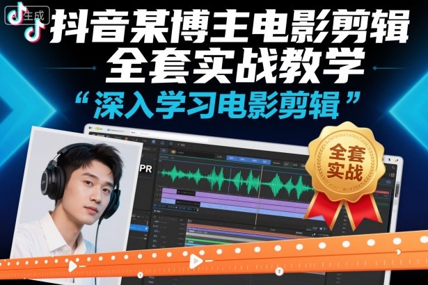 抖音某博主电影剪辑全套实战教学，深入学习电影剪辑-鼎誉项目网
