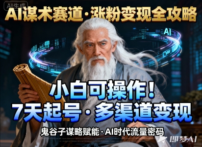 AI谋术赛道，涨粉快速，变现方式多样，小白可操作-鼎誉项目网