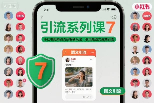 引流系列课7,小红书矩阵引流获客新玩法,低风险图文高效引流