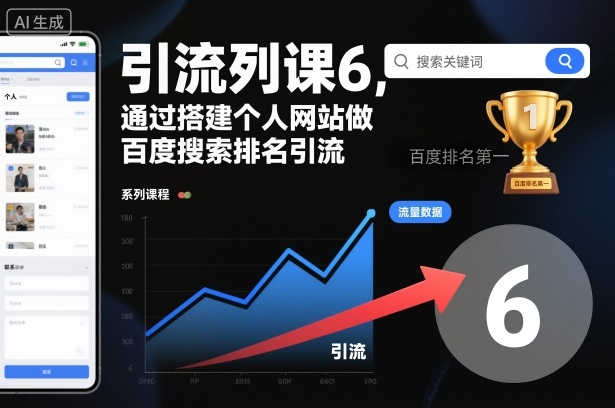 引流系列课6，通过搭建个人网站做百度搜索排名引流-鼎誉项目网