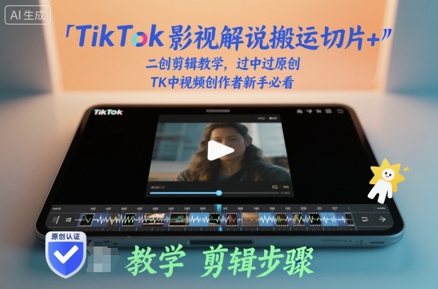 TikTok影视解说搬运切片+二创剪辑教学，过中过原创，TK中视频创作者新手必看-鼎誉项目网