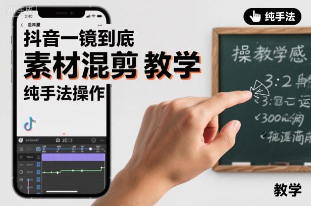抖音一镜到底素材混剪教学，纯手法操作-鼎誉项目网