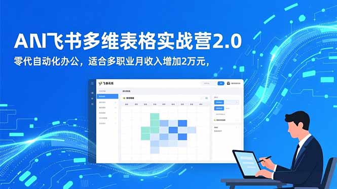 AI+飞书多维表格实战营2.0：零代码自动化办公，适合多职业月收入增加2万元-鼎誉项目网