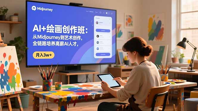 AI+绘画创作班：从Midjourney到艺术创作，全链路培养高薪AI人才，月入3w+-鼎誉项目网