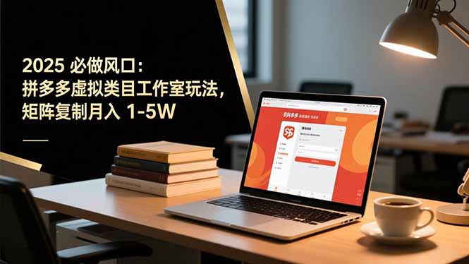 2025 必做风口：拼多多虚拟类目工作室玩法，矩阵复制月入 1-5W-鼎誉项目网