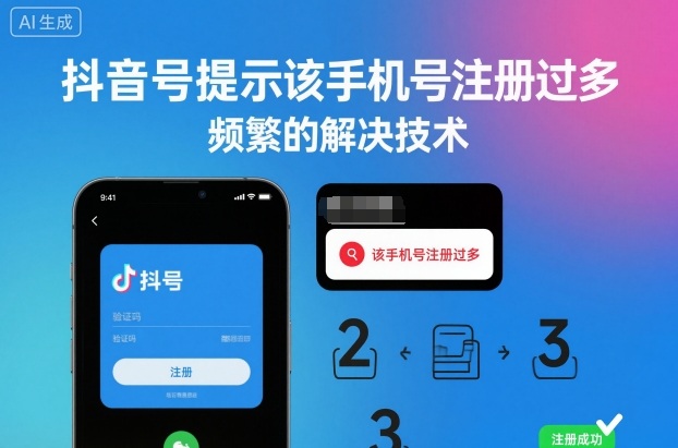 抖音号提示该手机号注册过多，频繁的解决技术-鼎誉项目网