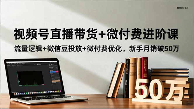 视频号直播带货+微付费进阶课：流量逻辑+微信豆投放+微付费优化，新手月销破50万-鼎誉项目网