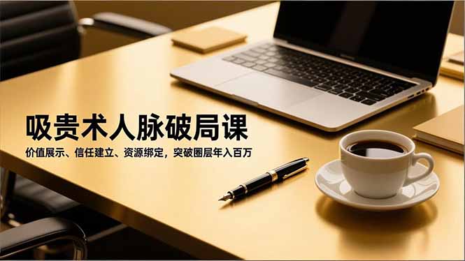 吸贵术人脉破局课，价值展示、信任建立、资源绑定，突破圈层年入百万-鼎誉项目网
