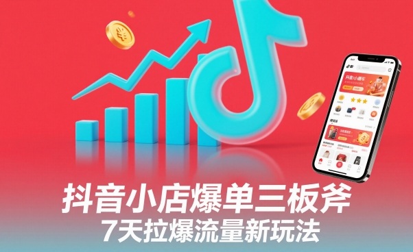 抖音小店爆单三板斧，7天拉爆流量新玩法-鼎誉项目网