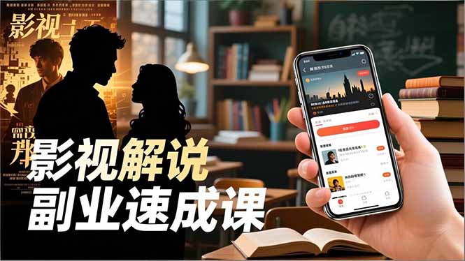 Tk影视解说副业速成课，软件安装、全流程实操、爆款预设，新手两周变现-鼎誉项目网