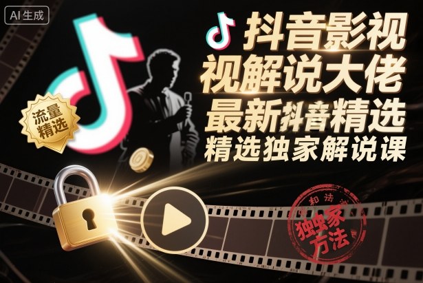 抖音影视解说大佬最新抖音进精选和独家方法，精选独家解说课(更新11月)-鼎誉项目网
