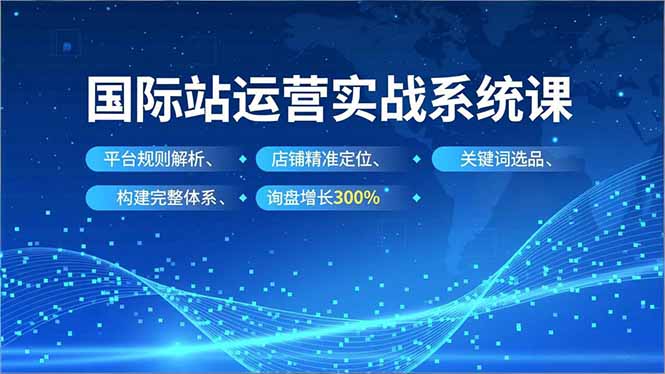 国际站运营实战系统课，平台规则解析、店铺精准定位、关键词选品，构建完整体系询盘增长300%-鼎誉项目网