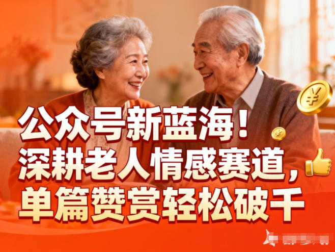 公众号新蓝海！深耕老人情感赛道，单篇赞赏轻松破1k-鼎誉项目网