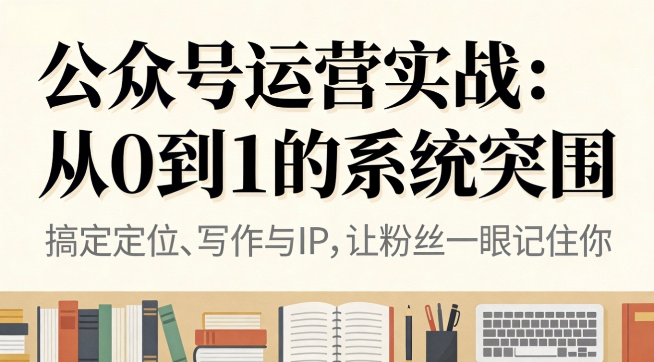 公众号运营实战：从0到1的系统突围-鼎誉项目网