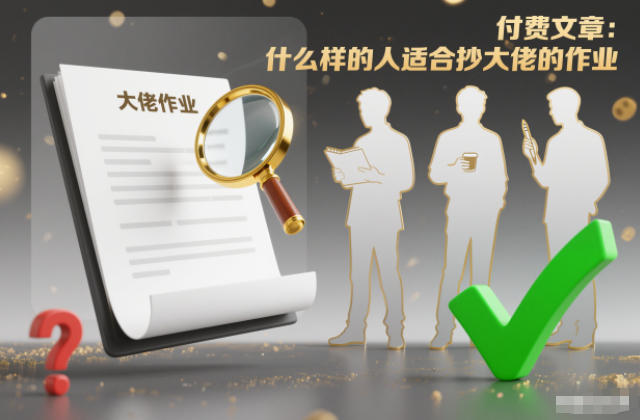 付费文章：什么样的人适合抄大佬的作业？-鼎誉项目网