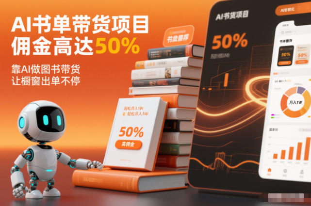 AI书单带货项目，佣金高达50%，靠AI做图书带货，让橱窗出单不停，轻松月入1W-鼎誉项目网