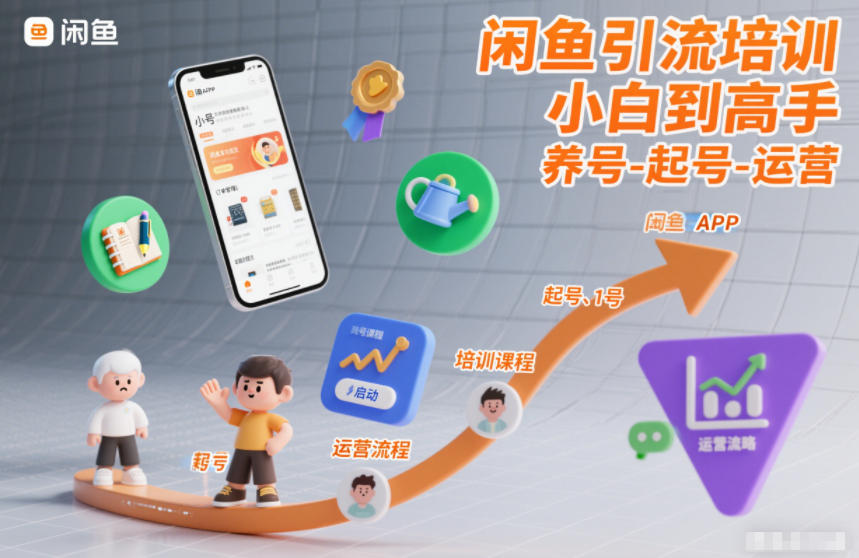 闲鱼引流培训，小白到高手，养号-起号-运营-鼎誉项目网