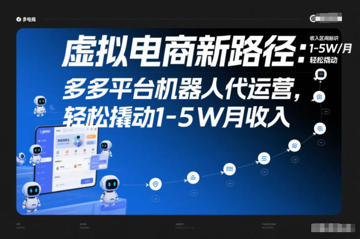 虚拟电商新路径：多多平台机器人代运营，轻松撬动1-5W月收入【揭秘】-鼎誉项目网