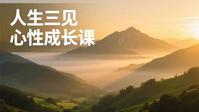 人生三见心性成长课，见天地众生自己，搞透人性安顿身心，活出清晰自我，内在富足无价-鼎誉项目网