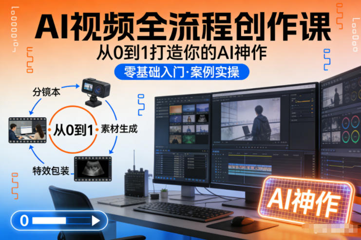 AI视频全流程创作课，从0到1打造你的AI神作-鼎誉项目网
