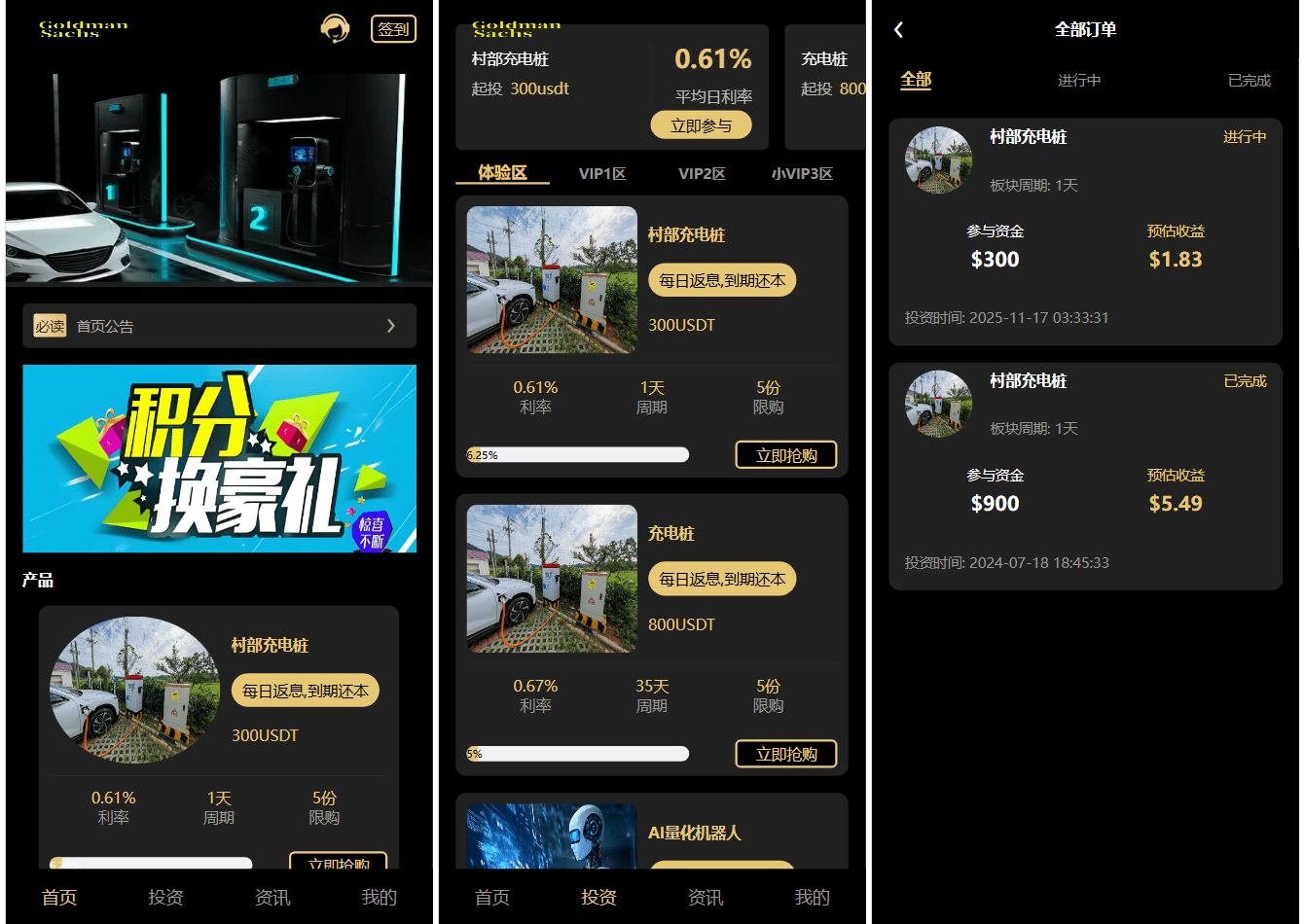 Fidelity充电桩投资理财系统源码-前端uniapp纯源码+后端PHP-鼎誉项目网