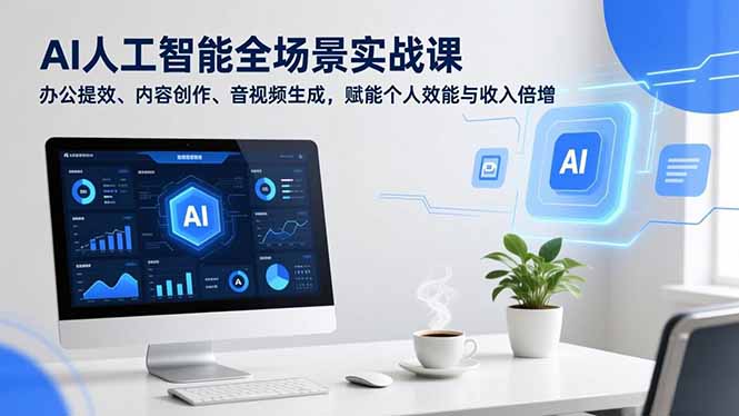 AI人工智能全场景实战课，办公提效、内容创作、音视频生成，赋能个人效能与收入倍增-鼎誉项目网