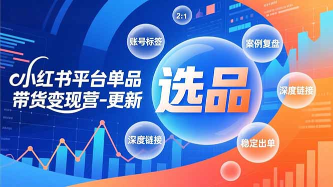 小红书平台单品带货变现营-更新，极致选品、账号标签、案例复盘，深度链接，快速启动稳定出单-鼎誉项目网