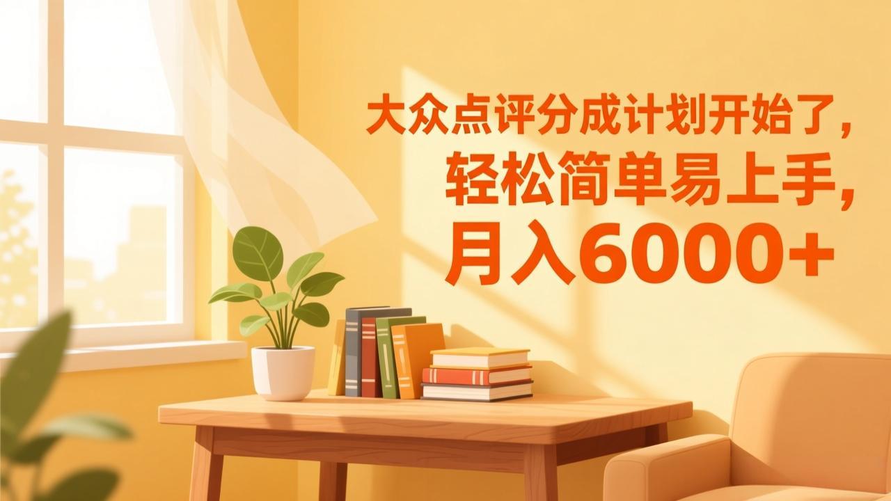 大众点评分成计划开始了，轻松简单易上手，月入6000+-鼎誉项目网