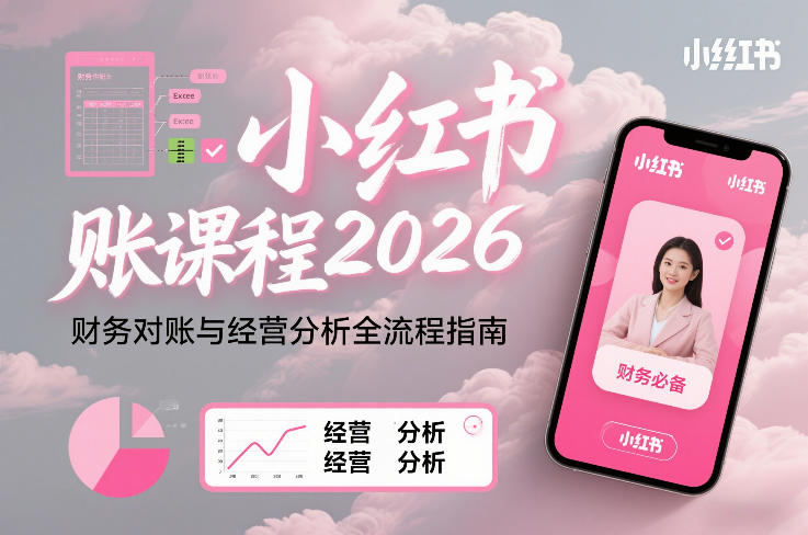 小红书对账课程2026，财务对账与经营分析全流程指南-鼎誉项目网