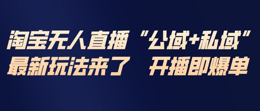 淘宝无人直播最新玩法，包含私域和公域两种玩法-鼎誉项目网