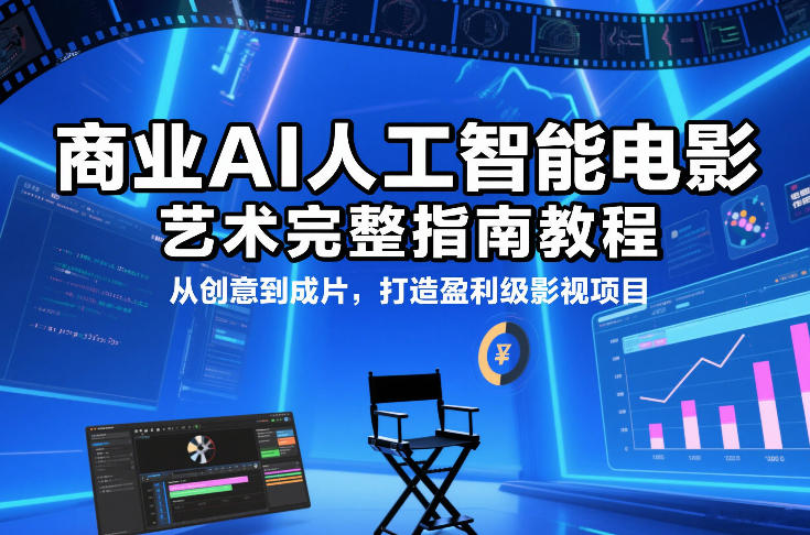 商业AI人工智能电影制作的艺术完整指南教程，从创意到成片，打造盈利级影视项目-鼎誉项目网