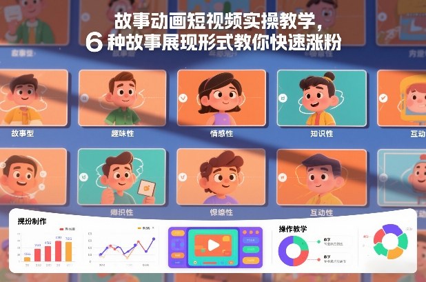 故事动画短视频实操教学，6种故事展现形式教你快速涨粉-鼎誉项目网