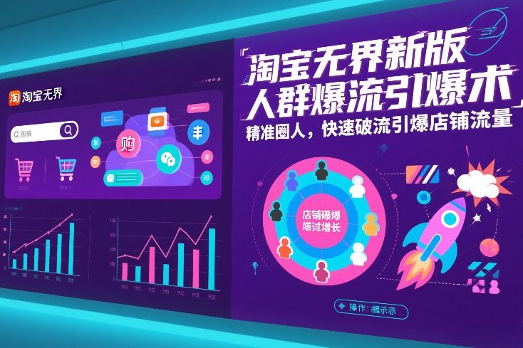 淘宝无界新版人群爆流引爆术，精准圈人，快速破流引爆店铺流量-鼎誉项目网