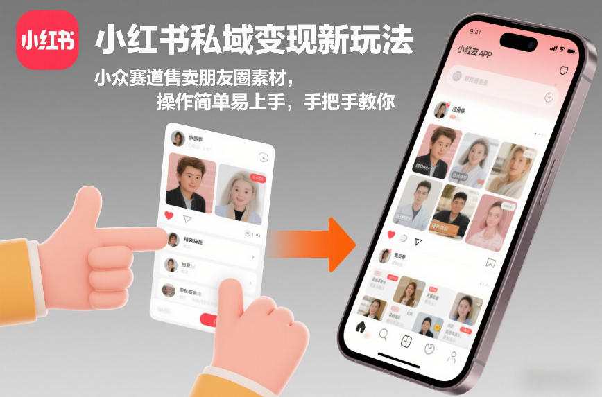 小红书私域变现新玩法，小众赛道售卖朋友圈素材，操作简单易上手，手把手教你-鼎誉项目网