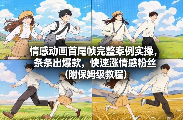 情感动画首尾帧完整案例实操，条条出爆款，快速涨情感粉丝(附保姆级教程)-鼎誉项目网