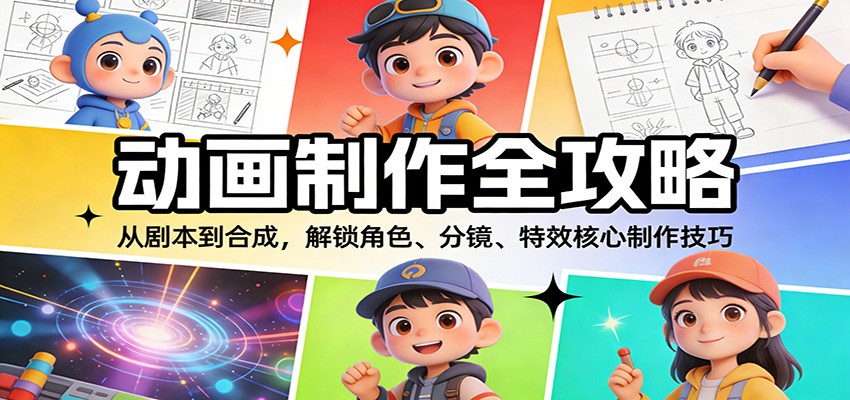 动画制作全攻略：从剧本到合成，解锁角色、分镜、特效核心制作技巧-鼎誉项目网