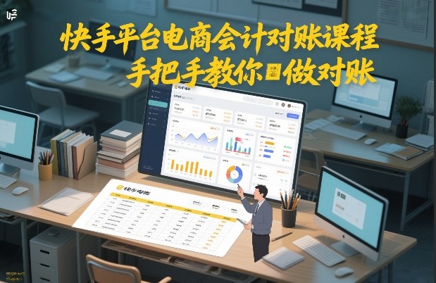 快手平台电商会计对账课程，手把手教你做对账-鼎誉项目网