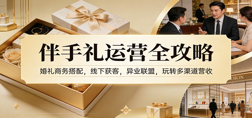 伴手礼运营全攻略：婚礼商务搭配，线下获客，异业联盟，玩转多渠道营收-鼎誉项目网