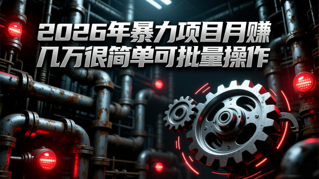 2026年暴力项目月赚几万很简单可批量操作，成本低，利润大-鼎誉项目网