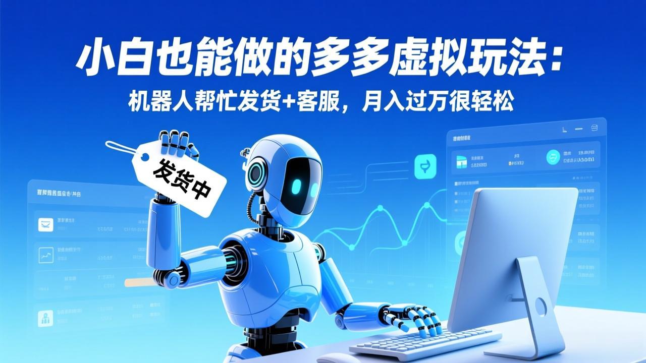 小白也能做的多多虚拟玩法：机器人帮忙发货+客服，月入过万很轻松-鼎誉项目网