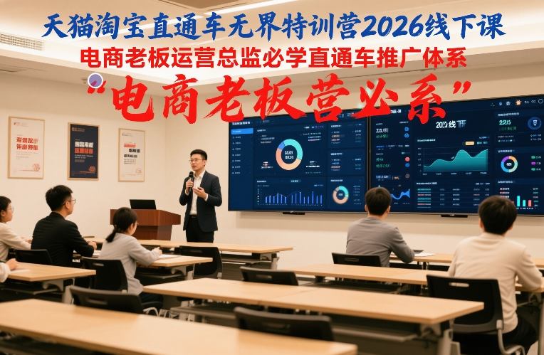 天猫淘宝直通车无界特训营2026线下课，电商老板运营总监必学直通车推广体系-鼎誉项目网