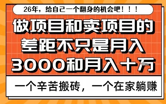 为什么卖项目能轻松月入10个W，而做项目却真正賺不到什么钱？原因竟然是这个！【揭秘】-鼎誉项目网