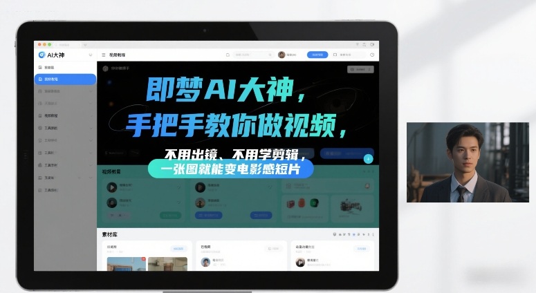 即梦AI大神手把手教你做视频，不用出镜、不用学剪辑，一张图就能变电影感短片-鼎誉项目网