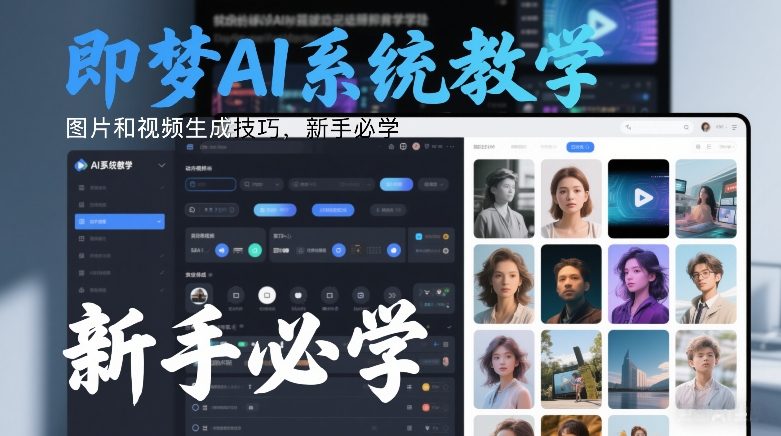 即梦AI系统教学，图片和视频生成技巧，新手必学-鼎誉项目网