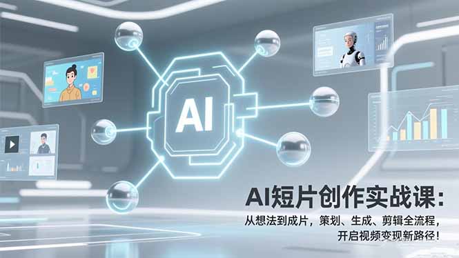 AI短片创作实战课：从想法到成片，策划、生成、剪辑全流程，开启视频变现新路径！-鼎誉项目网