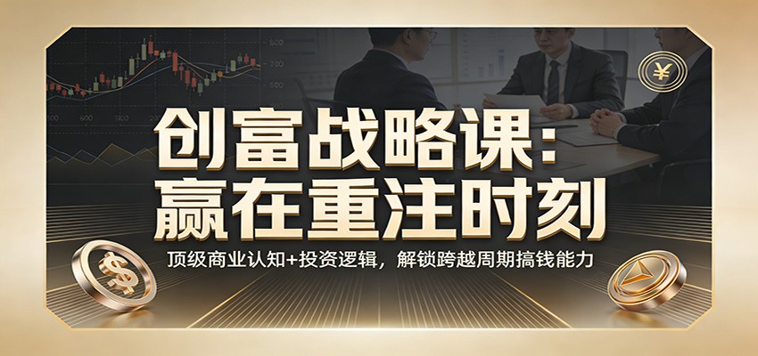 《创富战略课：赢在重注时刻》顶级商业认知+投资逻辑，解锁跨越周期搞钱能力-鼎誉项目网