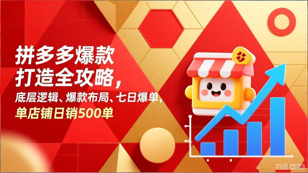 拼多多爆款打造全攻略，底层逻辑、爆款布局、七日爆单，单店铺日销500单-鼎誉项目网