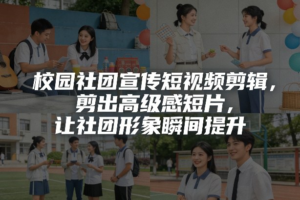 校园社团宣传短视频剪辑，剪出高级感短片，让社团形象瞬间提升-鼎誉项目网